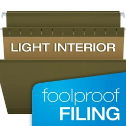 Hanging File Folders|Pendaflex Hanging File Folder, 5-Tab, Letter Size, Green, 25/Box (PFX 4152)