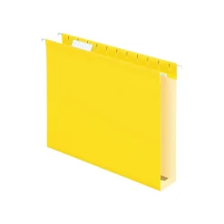 Hanging File Folders|Pendaflex Hanging File Folders, 2" Expansion, Letter Size, , 25/Box (PFX 04152x2 YEL) Yellow