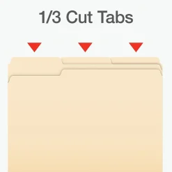 File Folders|Pendaflex Heavy Duty File Folder, 1/3-Cut Tab, Letter Size, 100/Box (1007080)