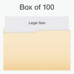 File Folders|Pendaflex Heavy Duty File Folder, 1-Tab, Legal Size, 100/Box (1007052)