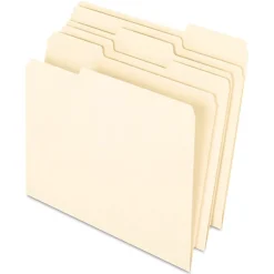 File Folders|Pendaflex Letter Recycled 1/3 Cut Earthwise Recycled File Folder, Manila, 100/Pack