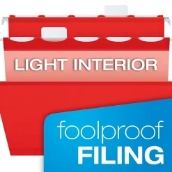 Hanging File Folders|Pendaflex Ready-Tab Reinforced Hanging File Folder, 5-Tab, Letter Size, , 25/Box (42623) Red