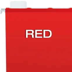 Hanging File Folders|Pendaflex Ready-Tab Reinforced Hanging File Folder, 5-Tab, Letter Size, Red, 25/Box (42623)