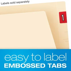 File Folders|Pendaflex Recycled End Tab File Folder, Straight Cut, Letter Size, Manila, 50/Box (H10U1)