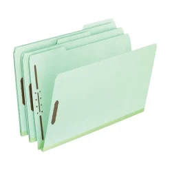 File Folders|Pendaflex Recycled File Folders, 1/3-Cut Tab, Legal Size, Light Green, 25/Box, 4 Boxes/Carton (17183)