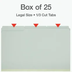 File Folders|Pendaflex Recycled File Folder, 1-Tab, Legal Size, Light Green, 25/Box (1006934)