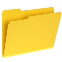 File Folders|Pendaflex Recycled File Folder, 1-Tab, Letter Size, Yellow, 25/Box (1007022)