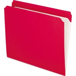 File Folders|Pendaflex Recycled File Folder, Straight Cut, Letter Size, , 100/Box (R152) Red
