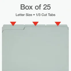 File Folders|Pendaflex Recycled File Folder, 1/3 Tab, Letter Size, Light Green, 25/Box (17167)