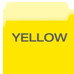 File Folders|Pendaflex Recycled File Folder, 1/3-Cut Tab, Legal Size, Yellow, 100/Box (1531/3YEL) Light Yellow