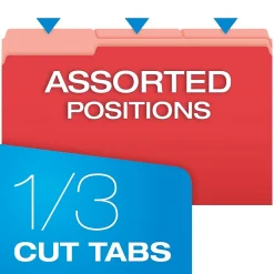 File Folders|Pendaflex Recycled File Folder, 1/3-Cut Tab, Legal Size, , 100/Box (43501/3) Red
