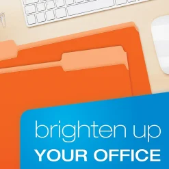 File Folders|Pendaflex Recycled File Folder, 1/3-Cut Tab, Legal Size, , 100/Box (43501/3ORA) Orange