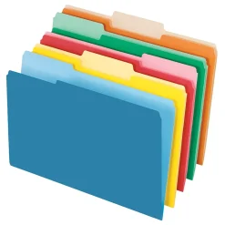File Folders|Pendaflex Recycled File Folder, 1/3-Cut Tab, Legal Size, , 100/Box (43501/3ASST) Assorted