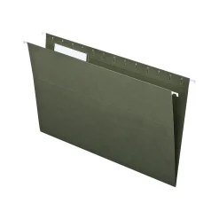 Hanging File Folders|Pendaflex Recycled Hanging File Folders, 1/3-Cut Tab, Legal Size, Standard Green, 25/Box (PFX 81621)