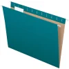 Hanging File Folders|Pendaflex Recycled Hanging File Folders, 1/5 Tab, Letter Size, Teal, 25/Box (81614)
