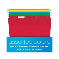 Hanging File Folders|Pendaflex Recycled Hanging File Folders, 1/5-Cut, Letter Size, Assorted Colors, 25/Box (PFX 81663)