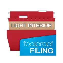 Hanging File Folders|Pendaflex Recycled Hanging File Folders, 1/5-Cut, Letter Size, Assorted Colors, 25/Box (PFX 81663)