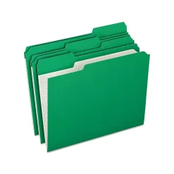 File Folders|Pendaflex Reinforced File Folder, Letter Size, Bright Green, 100/Box (R15213BGR)