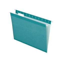 Hanging File Folders|Pendaflex Reinforced Hanging File Folders, 1/5 Tab, Letter Size, Aqua, 25/Box (PFX 4152 1/5 AQU) Teal
