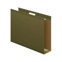 Hanging File Folders|Pendaflex Reinforced Hanging File Folders, Extra Capacity, 5-Tab, Letter Size, Standard Green, 25/Box (PFX 04152x3)