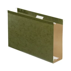 Hanging File Folders|Pendaflex Reinforced Hanging File Folders, Extra Capacity, 5-Tab, Legal Size, Standard Green, 25/Box (PFX 04153x3)