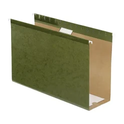 Hanging File Folders|Pendaflex Reinforced Hanging File Folders, Extra Capacity, 5-Tab, Legal Size, Standard Green, 25/Box (PFX 04153x4)