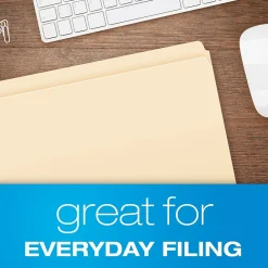 File Folders|Pendaflex Reinforced Top File Folders, Letter Size, Manila, 100/Box (R752)