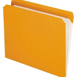 File Folders|Pendaflex Reinforced Top Tab File Folders, Straight Cut, Letter, , 100/Box (R152ORA) Orange