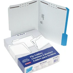 File Folders|Pendaflex Reinforced Top Fastener Folders, 1/3 Cut, Letter, , 50/Box (21301) Blue