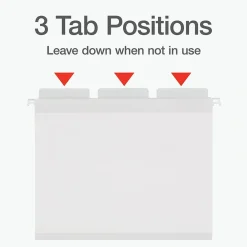 Hanging File Folders|Pendaflex Standard Reinforced Hanging File Folder, 6-Tab, Letter, White, 20/Box (1006985)