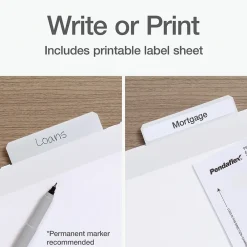 Hanging File Folders|Pendaflex Standard Reinforced Hanging File Folder, 6-Tab, Letter, White, 20/Box (1006985)