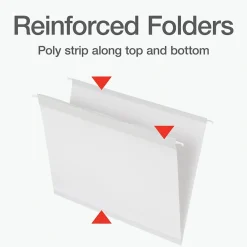 Hanging File Folders|Pendaflex Standard Reinforced Hanging File Folder, 6-Tab, Letter, White, 20/Box (1006985)