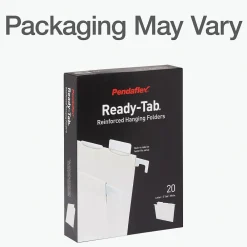 Hanging File Folders|Pendaflex Standard Reinforced Hanging File Folder, 6-Tab, Letter, White, 20/Box (1006985)