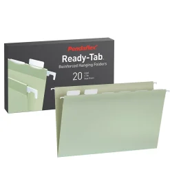 Hanging File Folders|Pendaflex Standard Reinforced Hanging File Folder, 6-Tab, Legal, Sage Green, 20/Box (1009464)