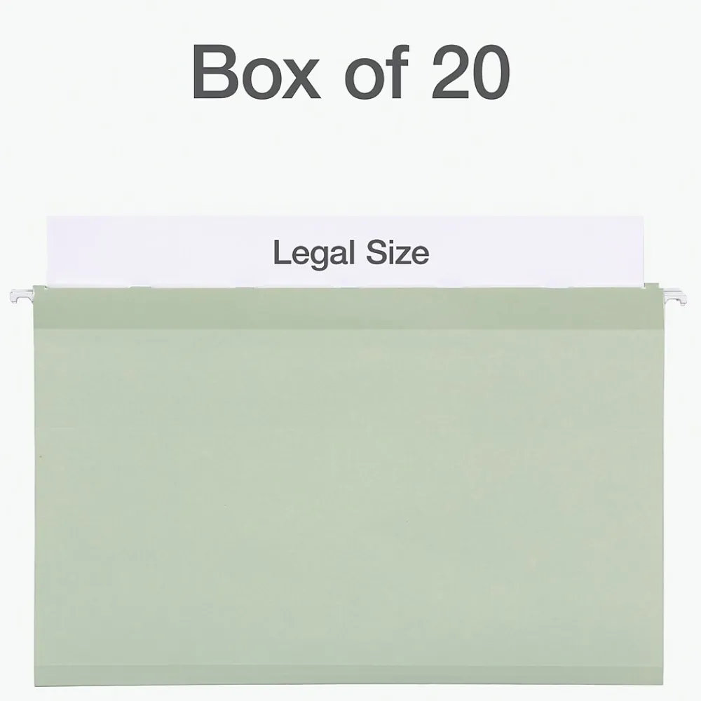 Hanging File Folders|Pendaflex Standard Reinforced Hanging File Folder, 6-Tab, Legal, Sage Green, 20/Box (1009464)