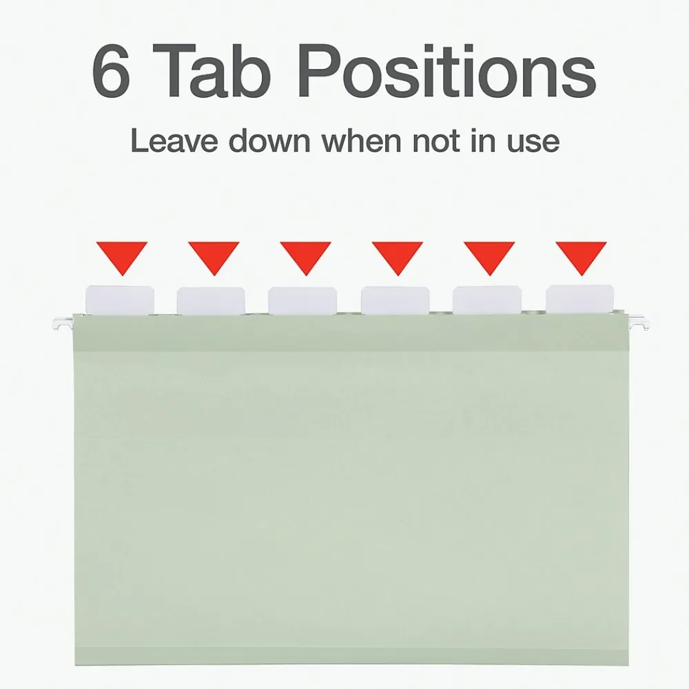 Hanging File Folders|Pendaflex Standard Reinforced Hanging File Folder, 6-Tab, Legal, Sage Green, 20/Box (1009464)
