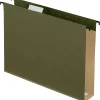 Hanging File Folders|Pendaflex SureHook 1/5 Cut Tab Extra Capacity Reinforced Hanging Folder, 8.5" x 11", Standard Green, 10/Box (6152X2R)