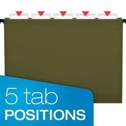 Hanging File Folders|Pendaflex SureHook 1/5 Cut Tab Extra Capacity Reinforced Hanging Folder, 8.5