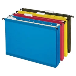 Hanging File Folders|Pendaflex SureHook Reinforced Extra Capacity Hanging File Folders, Letter Size, , 4/Pack (PFX 09213) Assorted Colors