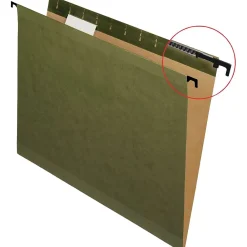 Hanging File Folders|Pendaflex SureHook® 5-Tab Hanging File Folders, Letter Size, , 20/Box (6152 1/5) Green