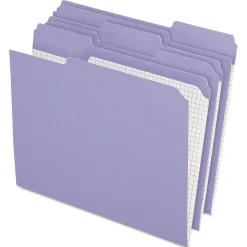 File Folders|Pendaflex Two-Tone File Folder, 3 Tab, Letter Size, Lavender, 100/Box (PFX R152 1/3 LAV)