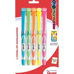 Highlighters|Pentel 24/7™ Highlighter, Chisel Tip, Assorted Barrel, Assorted Ink, 5/Pack