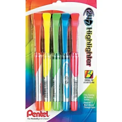 Highlighters|Pentel 24/7™ Highlighter, Chisel Tip, Assorted Barrel, Assorted Ink, 5/Pack