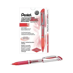 Pens|Pentel EnerGel Deluxe Gel Pens, Medium Point, Ink, Dozen (BL57-B) Red