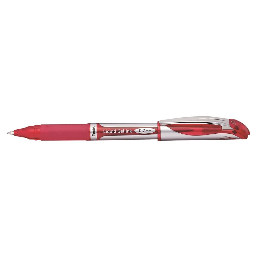 Pens|Pentel EnerGel Deluxe Gel Pens, Medium Point, Ink, Dozen (BL57-B) Red