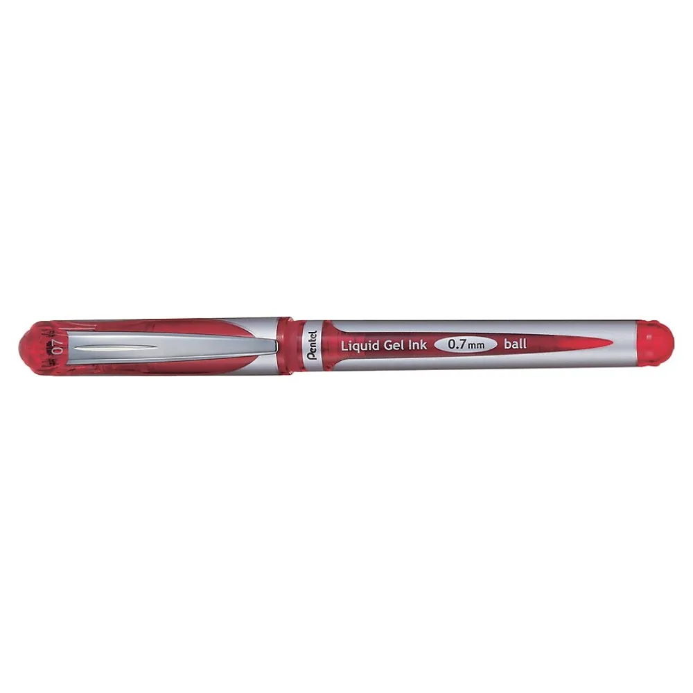 Pens|Pentel EnerGel Deluxe Gel Pens, Medium Point, Ink, Dozen (BL57-B) Red