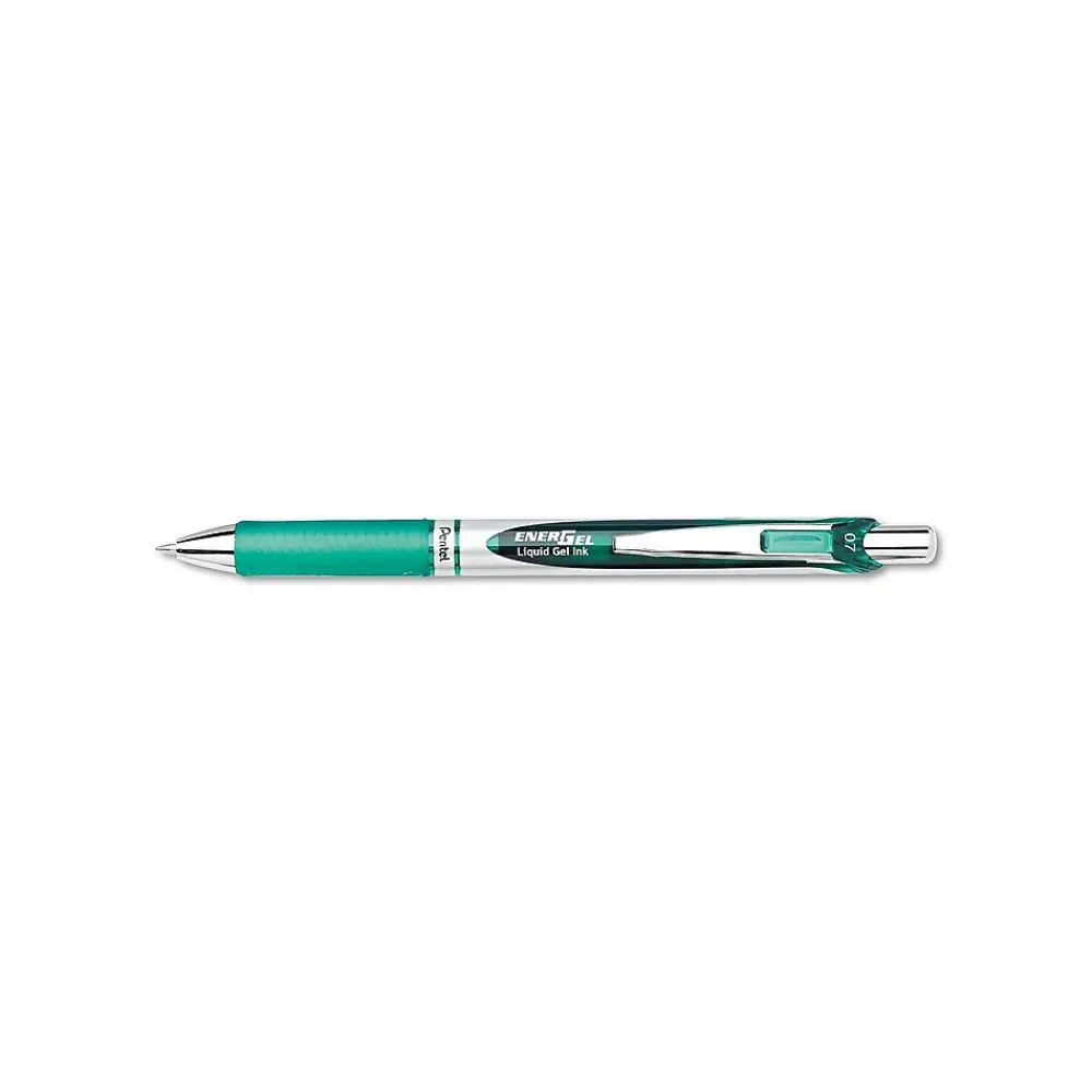 Pens|Pentel EnerGel RTX Retractable Gel Pen, Medium Point, Green Ink (BL77-D)
