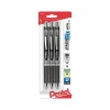 Pens|Pentel EnerGel RTX Retractable Gel Pen, Bold Point, Black Ink, 3/Pack (BL80BP3A)