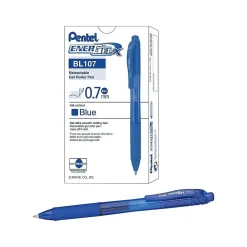 Pens|Pentel EnerGel-X RollerGel Retractable Gel Pens, Medium Point, Blue Ink, Dozen (BL107-C)