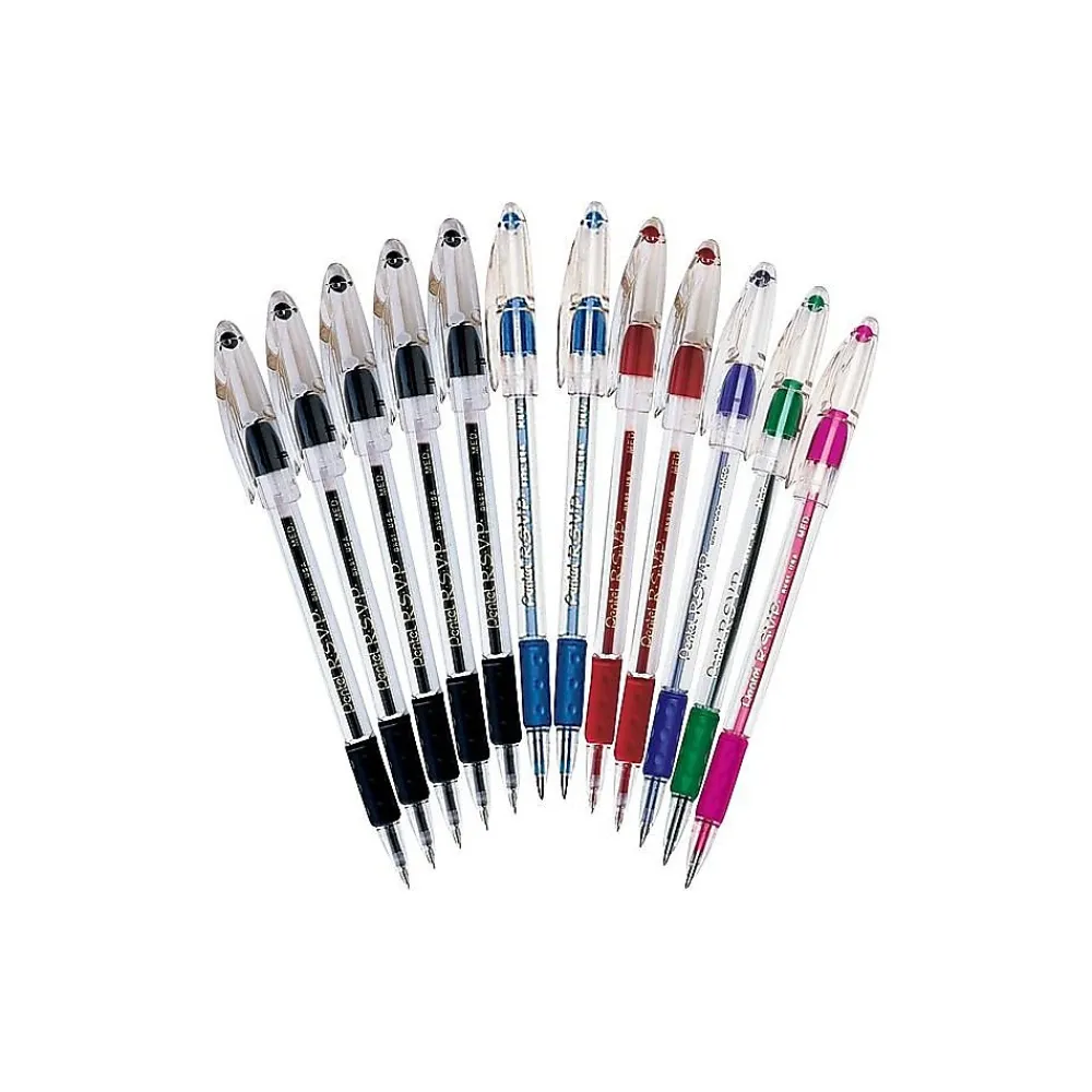 Pens|Pentel R.S.V.P. Ballpoint Pens, Medium Point, Assorted Color Ink, Dozen (BK91PC12M)